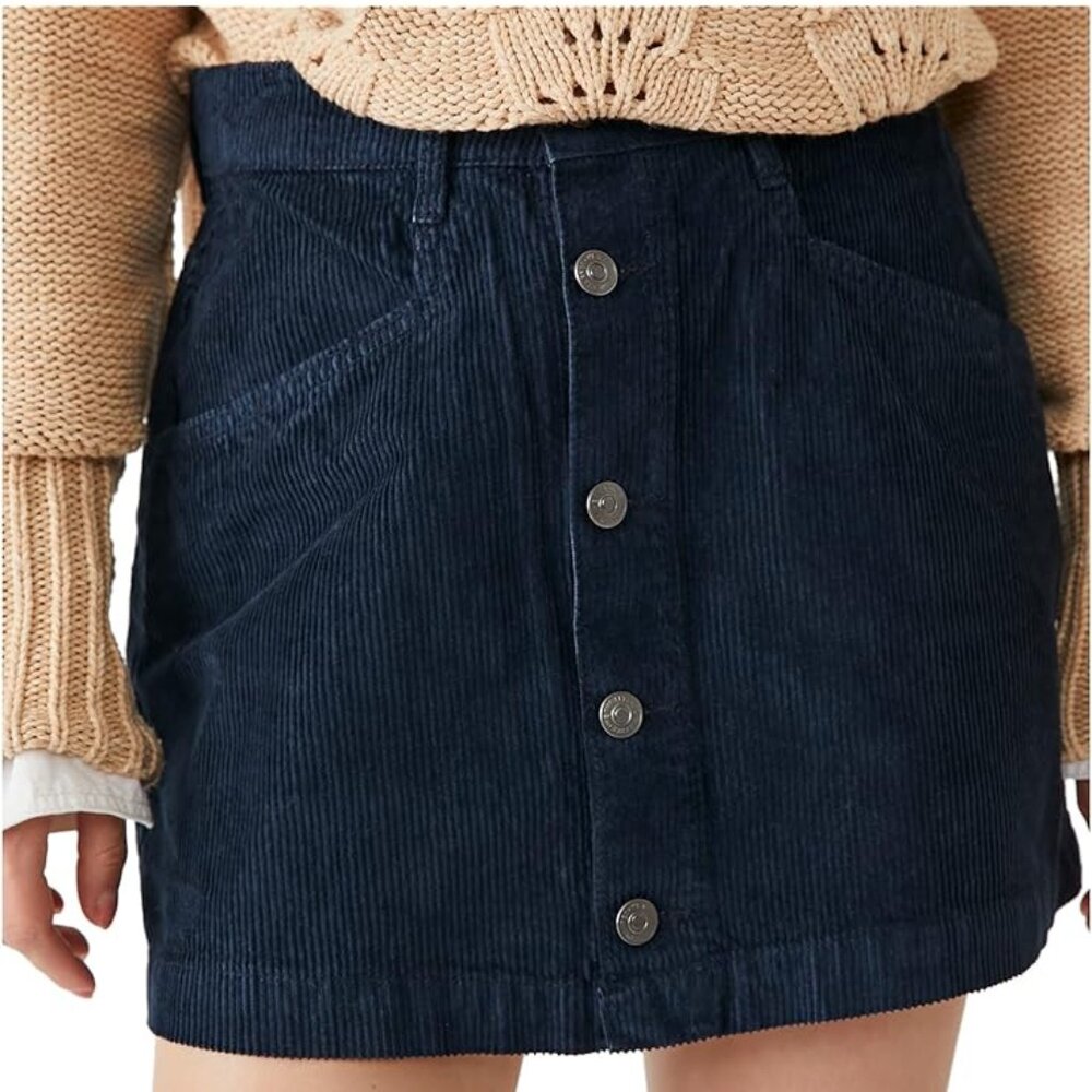 NWT Free People Ray Corduroy Mini Skirt